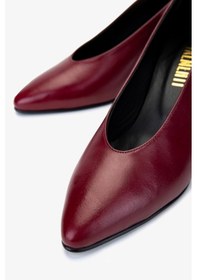 Resim Valmenti Kadın Hakiki Deri Bordo Topuklu Ayakkabı 35 300-1 Bn Ayk Y25 Bordo Dr Bordo 