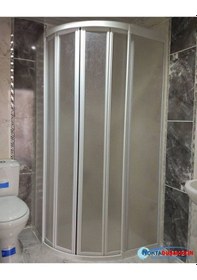 Resim Nokta Duşakabin Teknesiz Oval Duşakabin Plastik Camlı Beyaz Profilli Şeffaf 