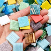 Resim 6oz Canlı Cam Mozaik Karolar Kuvars Kum ile - Yüksek Netlik, Isıya Dayanıklı DIY El İşleri & Dekorasyonlar için 