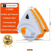 Resim Ekostem Mıknatıslı Çift Cam Ve Pencere Uyumlu Üçgen Model Kademe Ayarlı Cam Silme Aparatı 