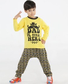 Resim Casabony My Dad Ekose Erkek Çocuk Pantolon + T-shirt Takım-desenli 