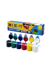 Resim Mini Şövale 25x35 2 Li Tuval Mydido 6 Renk Akrilik Boya Başlangıç Seti Fırça Palet Ponpon Su Kabı Masaüstü Sanatsal 