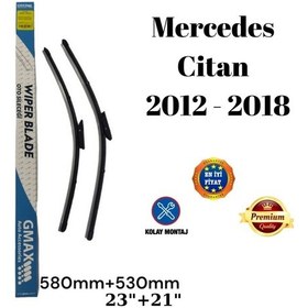Resim Mercedes Citan 2012 2013 2014 2015 2016 2017 2018 Uyumlu Ön Cam Muz Tipi Silecek Süpürgesi Seti 580/53000mm 