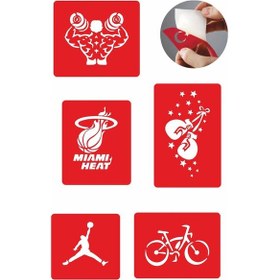 Resim Enhavalı Dünya Sporları Geçici Dövme Kına Şablonu 5'li 