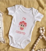 Resim Bitmeyenkartus Bk Kids I'M Cute Tasarımlı Bebek Body Zıbın - Model 2 