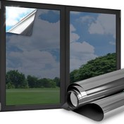 Resim 1 Rulo Pencere Gizlilik Filmi Tek Yönlü Cam Boyası, Statik Yapışkan Güneş Engelleyici Anti UV Cam Kapı Pencere Örtüsü, Yansıtıcı Ayna Isı Kontrolü Cam Boyama Filmi Ev Ofisi İçin 