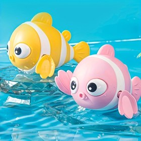 Resim 2 adet banyo oyuncakları, bebek banyo oyuncakları, plaj ve havuz su oyuncağı, erkek ve kız çocuklar için ideal hediye Paskalya'da, yüzen palyaço balık su oyuncakları, dayanıklı ve ebeveyn-çocuk aktiviteleri için uygun 