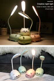 Resim TechnoSmart Usbli Kedi Figürlü Masa Lambası Hediyelik Gece Lambası Şarj Edilebilir Çocuklar Için 