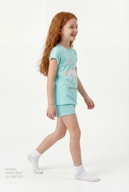 Resim Mint Yeşili Kız Çocuk In The Garden Pamuklu 2'li Pijama Takımı - Yeşil / 9-10 