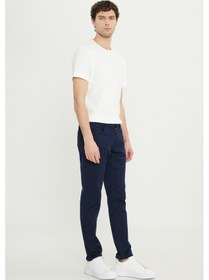 Resim AC&Co / Altınyıldız Classics Erkek Lacı Pamuklu Slim Fit Dar Kesim 5 Cepli Armürlü Esnek Casual Pantolon Lacı 