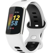 Resim Sones Fitbit Charge 5 Akıllı Saat Spor Su Geçirmez İki Renkli Silikon Bant 