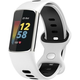 Resim Sones Fitbit Charge 5 Akıllı Saat Spor Su Geçirmez İki Renkli Silikon Bant 