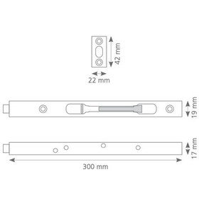 Resim Canex Paslanmaz Gömme Sürgü 30 Cm 