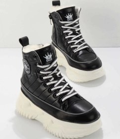 Resim Siyah Hakiki Deri Kadın Bot & Bootie K02185035608 Siyah 