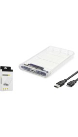 Resim Hadron Hdx1760 Hdd Kutu Usb3.0 Plastik Sata 2.5" Transparent (Boş Kutu) 