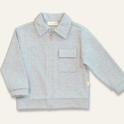 Resim Erkek Bebek Fermuarlı Örme Ceket - Gri Gri 