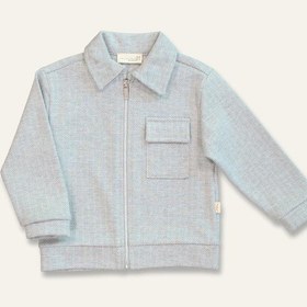 Resim Erkek Bebek Fermuarlı Örme Ceket - Gri Gri 