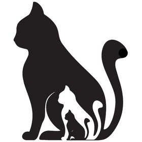 Resim Kedi Ailesi Sticker 30 X 36 Cm 