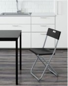 Resim IKEA Gunde Katlanabilir Sandalye Taşınır Siyah Galvanizli Çelik _gunde_siyah 