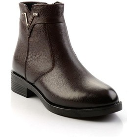 Resim Kahve Hakiki Deri Kadın Bot & Bootie K02286001303 Kahve 