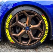 Resim komauto Bridgestone Sarı Kalıcı Lastik Yazısı Bridgestone Sticker 