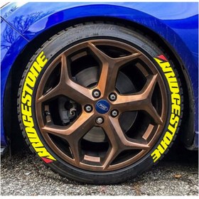 Resim komauto Bridgestone Sarı Kalıcı Lastik Yazısı Bridgestone Sticker 