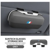 Resim Oldfriend Gri 1 Adet Spor Araç Güneşlik Gözlük Kılıfı, Mavi Beyaz Logo, 