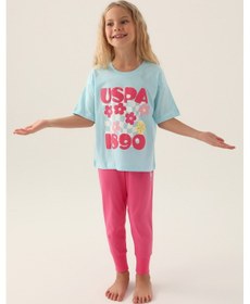 Resim U.s. Polo Assn 1812 Kız Çocuk Pijama Takım Açık Mavi V1 Mavi 
