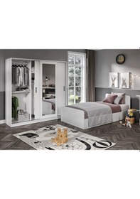Resim Kznhome Anemon 3 Parçalı Tek Kişilik Mdf Genç Odası Takımı - Tamamı 1. Ka 
