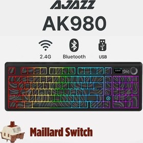 Resim Ak980 3 Modlu Hot-swap Tft Ekranlı Mekanik Oyun Klavyesi-8.000 Mah Batarya Dinamik Rgb 
