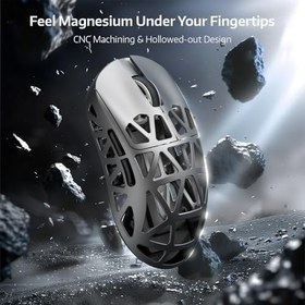 Resim ATTACK SHARK R2 Magnezyum Alaşımlı Kablosuz Gaming Mouse - 48g Ultra Hafif, PixArt PAW3950 Sensör, 42000 DPI, BT/2.4G/Kablolu Üçlü Mod, 8K Tepki Hızı, Windows/Xbox/PS/Mac Uyumlu - Silver Grey 