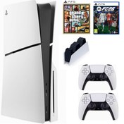 Resim Sony Playstation 5 slim cd cfı-2116 EN YENİ versiyon 2025. 2 Dualsense şarj istasyonu fc26 GTA 5 
