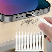 Resim 10 adet ultra ince çok fonksiyonlu temizlik aracı kiti, şarj portları, hoparlörler, cep telefonları ve duş başlıkları için uygun - elektronik ürünlerden ve ev eşyalarından tüy/kirlerin güvenli bir şekilde çıkarılması için fırça seti 