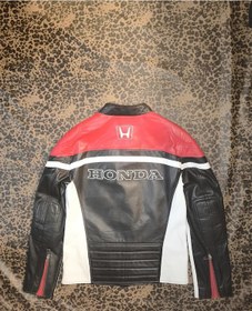 Resim Hakiki Deri Erkek Spor Ceket Regular-fit Kırmızı - Siyah 