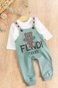 Resim Babymod Ayıcık Desenli Erkek Bebek Tulum Salopet Takım 
