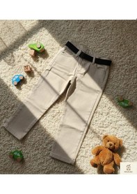 Resim Nanica Kids Minibohe Kemerli Çocuk Kanvas Pantolon Bej Bej 