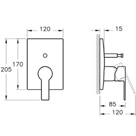 Resim Artema Flo S A42212 Ankastre Banyo Bataryası, Sıva Üstü Grubu, Krom 