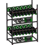 Resim Hobi İzmir Tubrig Mining Rig Kasası, Çift Katlı Rig, 30 Gpu + Fanlı 