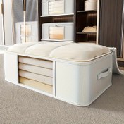 Resim 1/3 Büyük Oxford Kumaş Depolama Kutusu Seti, Takviyeli Kollar ve Zip ile, 32L/62L/92L Kapasite, Su Geçirmez Dikdörtgen Organizer, Yorgan, Giyim, Mevsimlik Yatak Çarşafları için, Modern Çok Amaçlı Gardırop Organizer, Alt-Yatak Depolama 