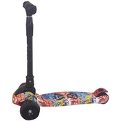 Resim Işıklı Üç Tekerlekli Katlanabilir Scooter 