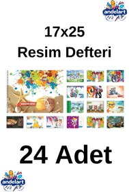 Resim andelart Resim Defteri Spiralli Karton Kapak 15 Yp 17x25 24 Adet 