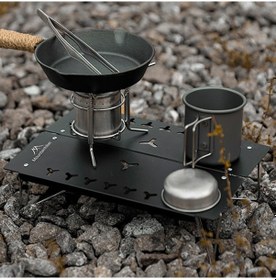 Resim Yifomall Hafif Alüminyum Kamp Masası - Taşınabilir Katlanır Masa 15kg Kapasiteli Yeşil 