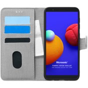 Resim Samsung Galaxy A01 Core Kılıf Fabric Book Wallet Gri Microsonic