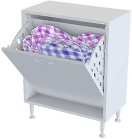 Resim Çok Amaçlı Sepetli Dolap | Banyo, Mutfak, Ayakkabılık, Oyuncak Dolabı | 14 Ölçü Seçeneği (35-100 cm) | Modüler Tasarım | 75x32,5 cm (Beyaz, 55 cm) 