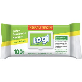 Resim Logi Limon Kokulu Yüzey Temizleme Havlusu 100'lü 