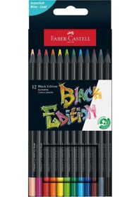 Resim 12 Renk Kuru Boya Black Edition 1 Paket 12 Li Kuruboya Tam Boy Karton Kutu 