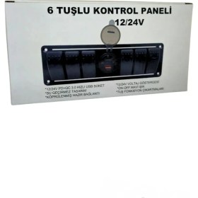 Resim Shuivan Shuıvan Switch Panel 6'lı USB Qc 3.0 Pd Voltmetre Kontrol Paneli 