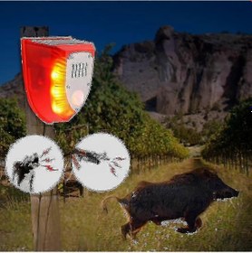 Resim Ultrasonik Ve Sesli Alarm Zamanlama Özellikli Yaban Domuzu Kovucu Cihaz 