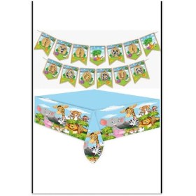 Resim Safari Temalı İyi Ki Doğdun Banner Ve Masa Örtüsü 