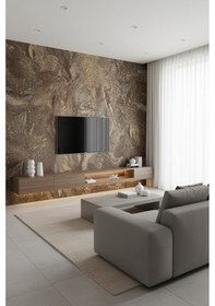 Resim İthal 16m2 Duvar Kağıdı 3boyutlu Yenii Mermer Desen Simli Silinebilir Kahve 